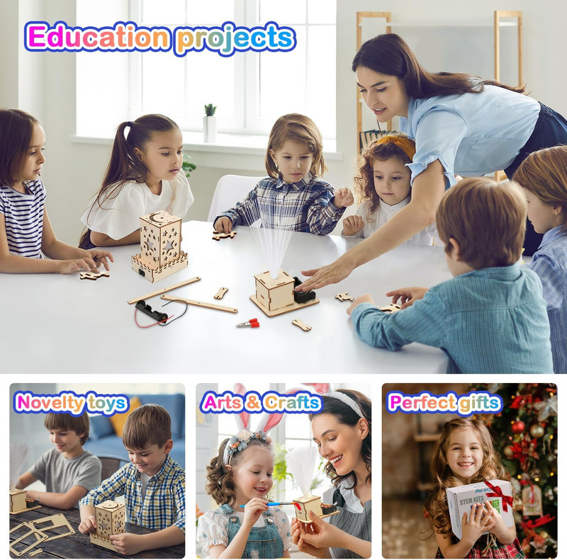 4 in 1 STEM Kits for Kids Ages 5-7 8-10-12, 3D Wooden Puzzles, Science Project M gallery