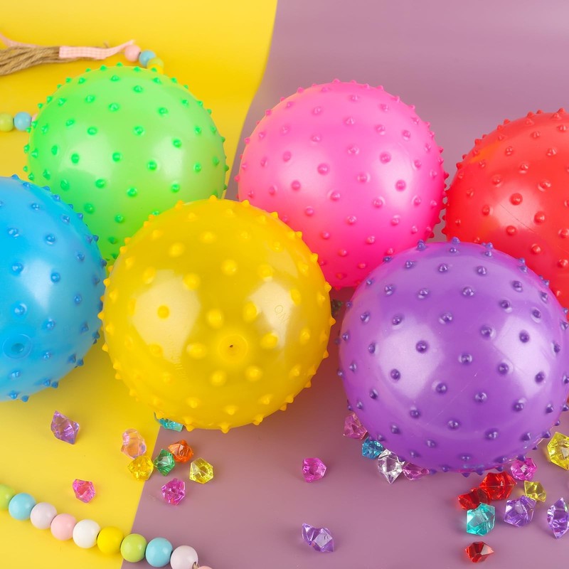 LOVEINUSA 8-Pack 7in Knobby Bouncy Sensory Spiky Balls Pump Kids Party Favors gallery
