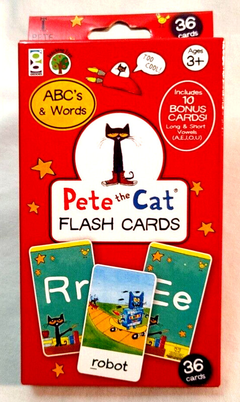 Pete The Cat 36 Flash Cards (+ 10 Bonus Cards) ABC’s & Words