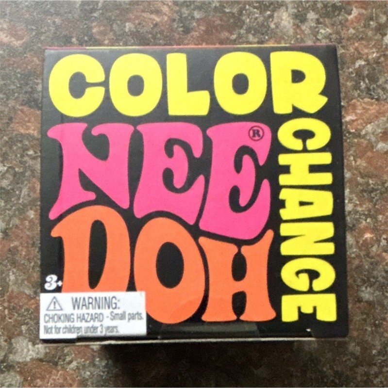Nee Doh Color Change Tactile Squeeze Cube Sensory Toy Pink Orange Yellow
