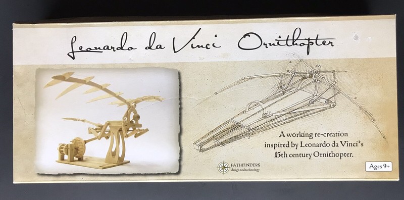 NEW Leonardo Da Vinci Ornithopter Wooden Construction Model Kit NIB Gift Idea