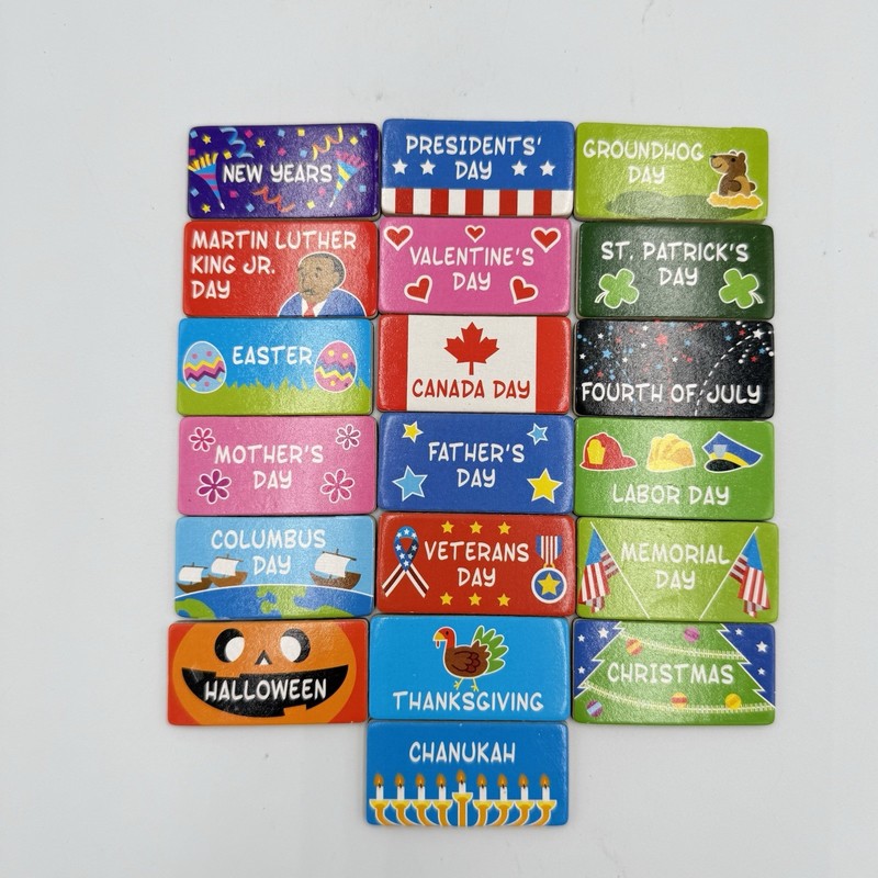 Melissa & Doug Magnetic Daily Monthly Calendar Holiday Replacement Pieces 19 pcs