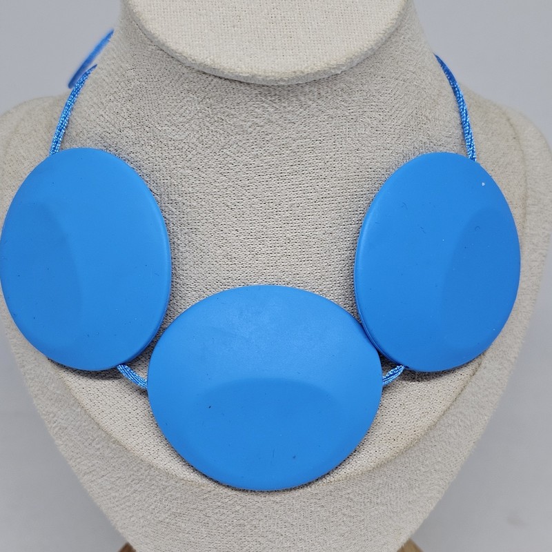 Silicone Chew Necklace for Autism ADHD Calming Teething Chewy Bite Blue gallery