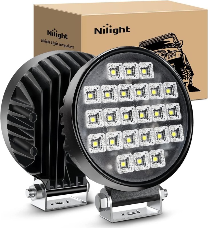 4.3″ Round LED Work Light with Toggle Switch – Set of 2