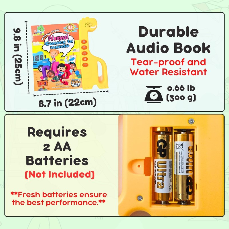 Spanish English Sound Book for Kids 2 3 4 5 Years Old, 420 Words Audio Talkin... gallery