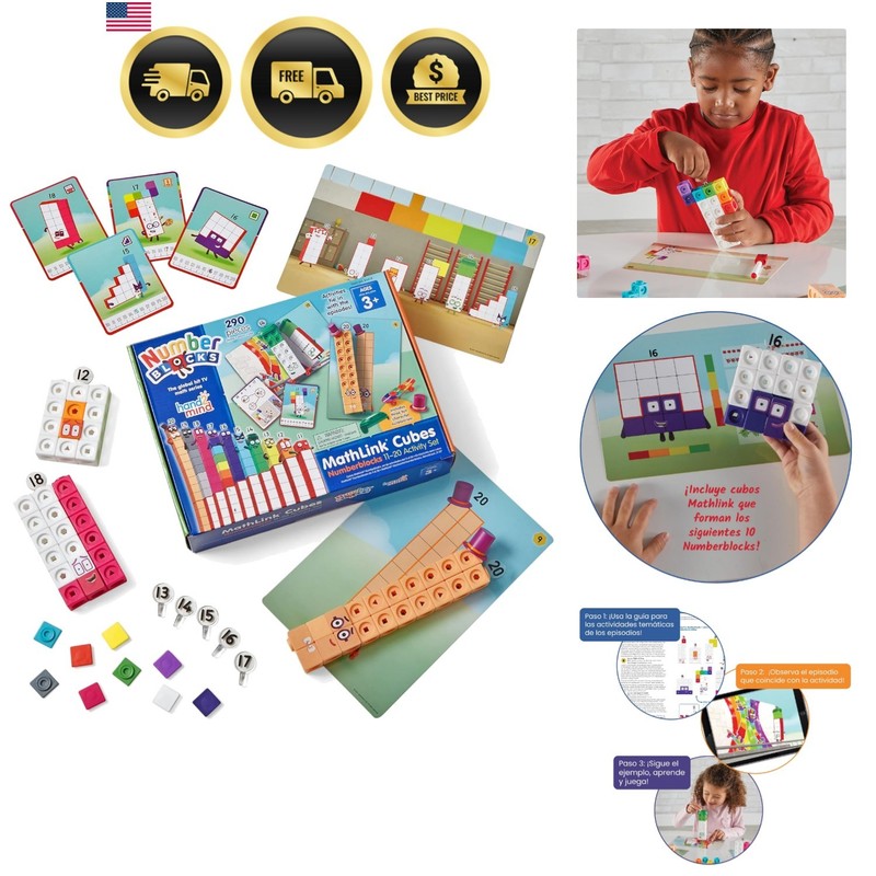 MathLink Cubes Numberblocks 11-20 Activity Set, 30 Preschool Learning Activit…