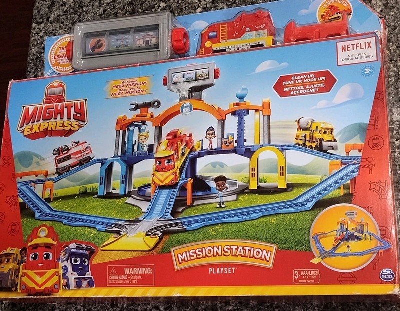 Mighty Express Mission Station Playset with Cargo Nick Lights & Sounds Train