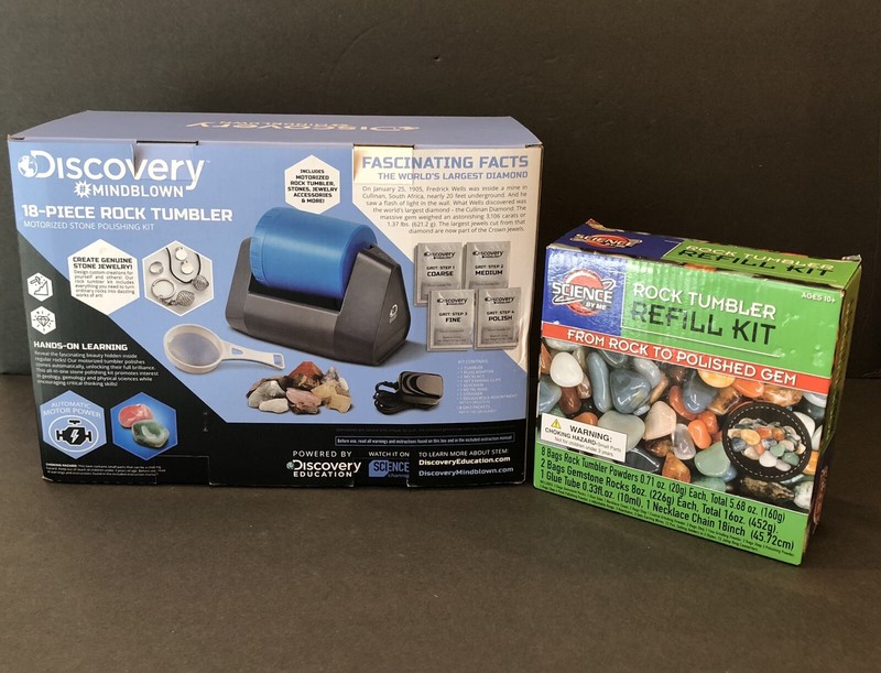 Rock Tumbler by Discovery Mind Blown plus 16oz Refill Kit