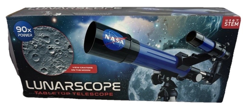 NASA LunarScope Tabletop Telescope 90x Power Beginner STEM Telescope w/ Box