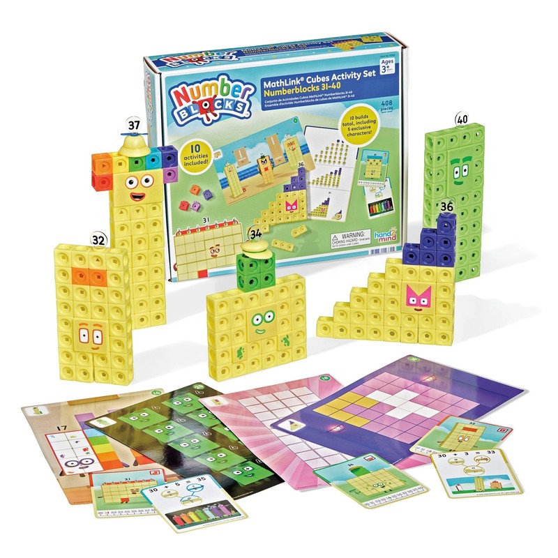Hand2Mind Numberblocks 31-40 Mathlink Cubes Activity Set - Learn Numbers Early