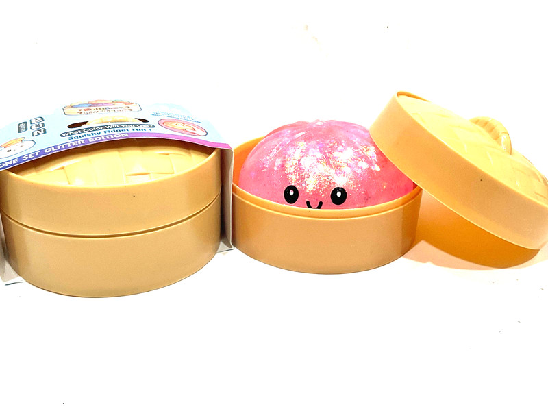 Squishy Bun Large RARE LIGHT UP Rainbow Mystery One Set Glitter Toy Pink