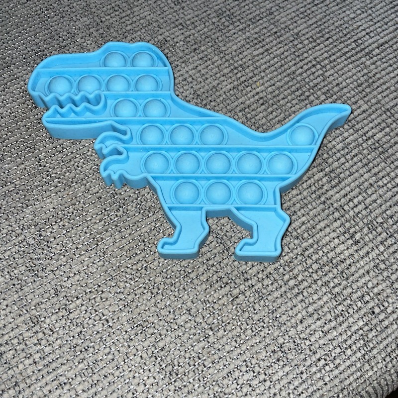 Blue Dino Pop It Fidget Bubble Popper Stress Reliever Blue Dinosaur S29