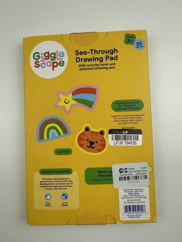Gigglescape See Through Drawing Pad Activity Book & Attached Drawing Pen Age 3+ gallery
