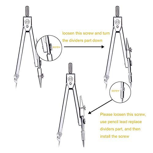 Geometry Math Set - Drawing Compass & 6 Inch Protractor for Students, Precision gallery