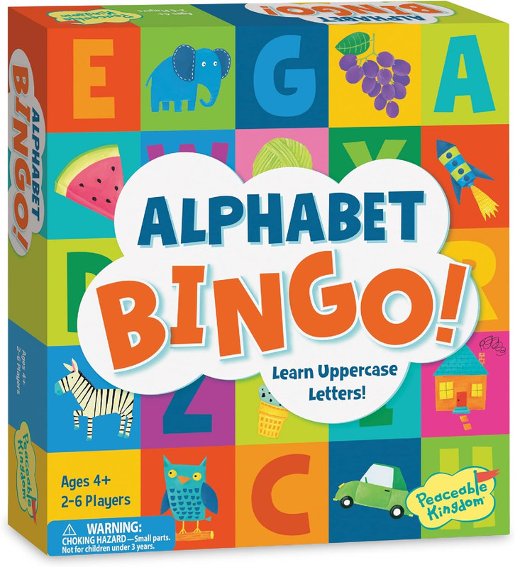 Alphabet Bingo! Letter Learning Educational Board Game for 2 to 6 Kids Ages 4+