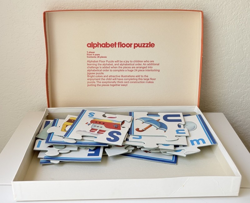 Vtg 90s Alphabet Floor Puzzle Game 25/26 Pieces 17”x24” / 42x60 cm Battat Games gallery