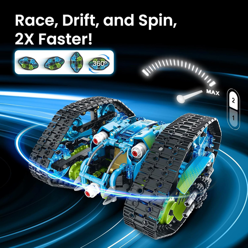 Robot Car Building Kit with Remote Control STEM Gifts for Boys Ages 8-14, Techni gallery