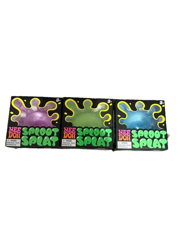 Lot of 3 NeeDoh Sploot Splat TikTok trend Blue, Green And Purple, ships fast