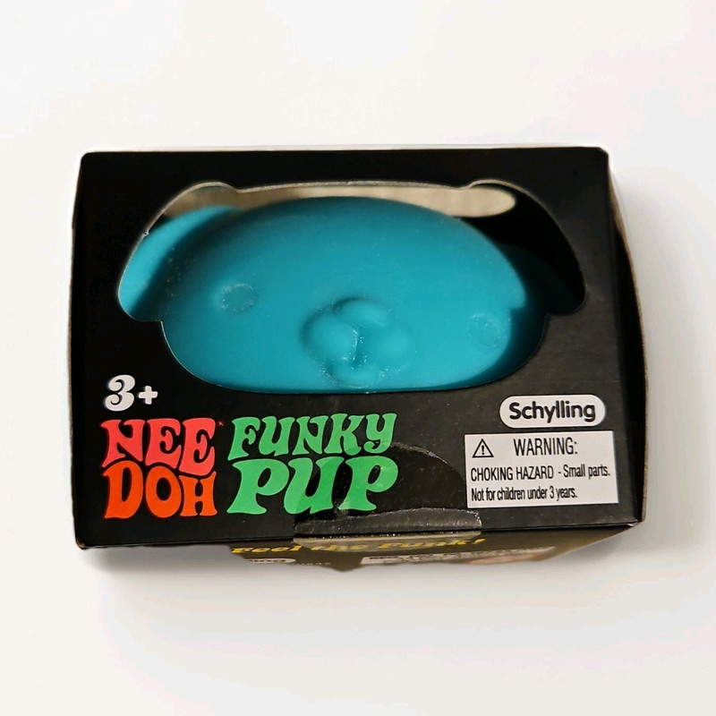 Schylling NeeDoh Funky Pup Tactile Squeeze Toy, Blue, Ages 3 and up