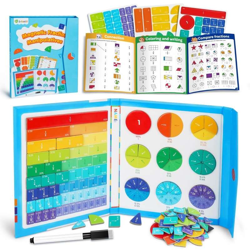 Magnetic Fraction Educational Puzzle Set - Math Manipulatives for Kids, Montesso gallery