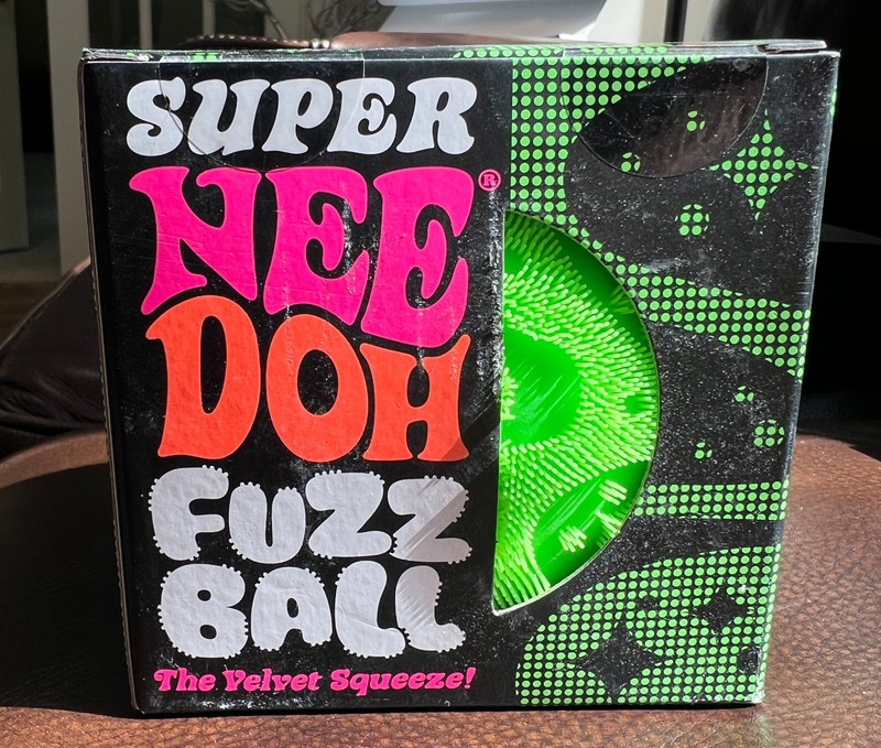 Nee Doh *SUPER* Fuzz Ball The Velvet Squeeze Green Sensory Toy AUTHENTIC