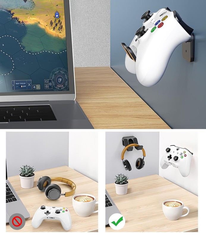 2-Pack Controller Holder Wall Mount, Headset Holder Stand for Xbox Series X/S... gallery