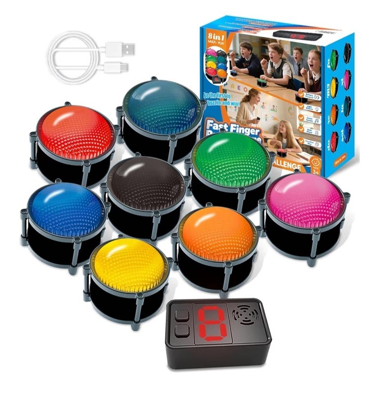 Buzzers for Trivia Games Rechargeable 8 Pc for Classroom or Game Nights Open Box