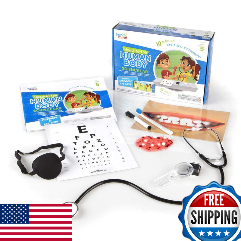 Hand2Mind Science Kit Head To Toe Human Body Stem Activities For Kids Ages 5-7