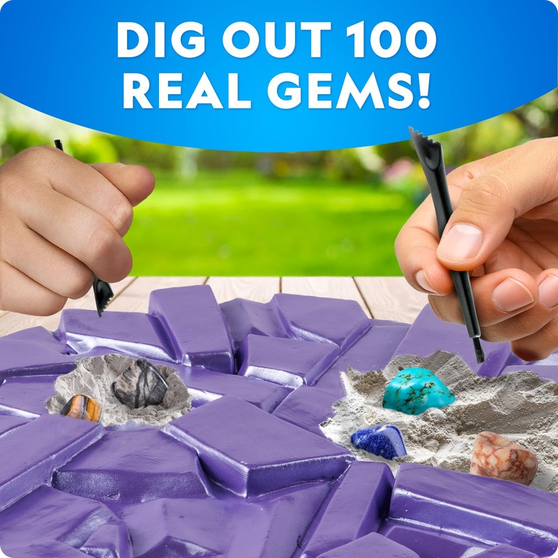 National Geographic Gigantic Gemstone Dig Kit – Excavate 100 Real Gems from a... gallery
