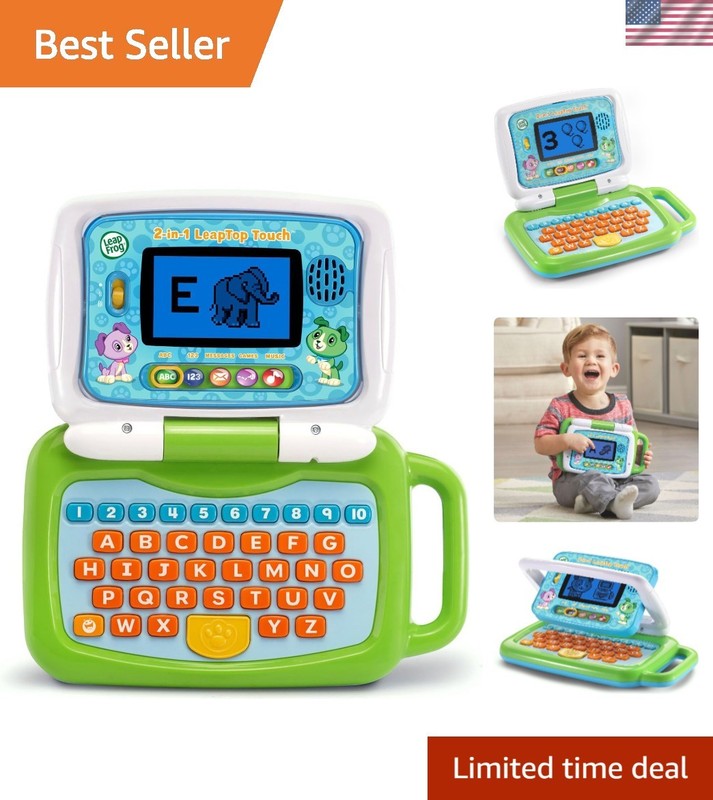 Interactive 2-in-1 LeapTop Touch in Green – Learning Toy for Preschoolers