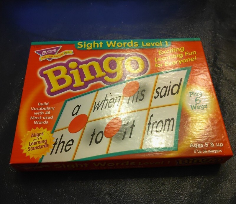 TREND – Sight Words Bingo Homeschool Aid Learn to Read – Level 1 Ages 5 & up
