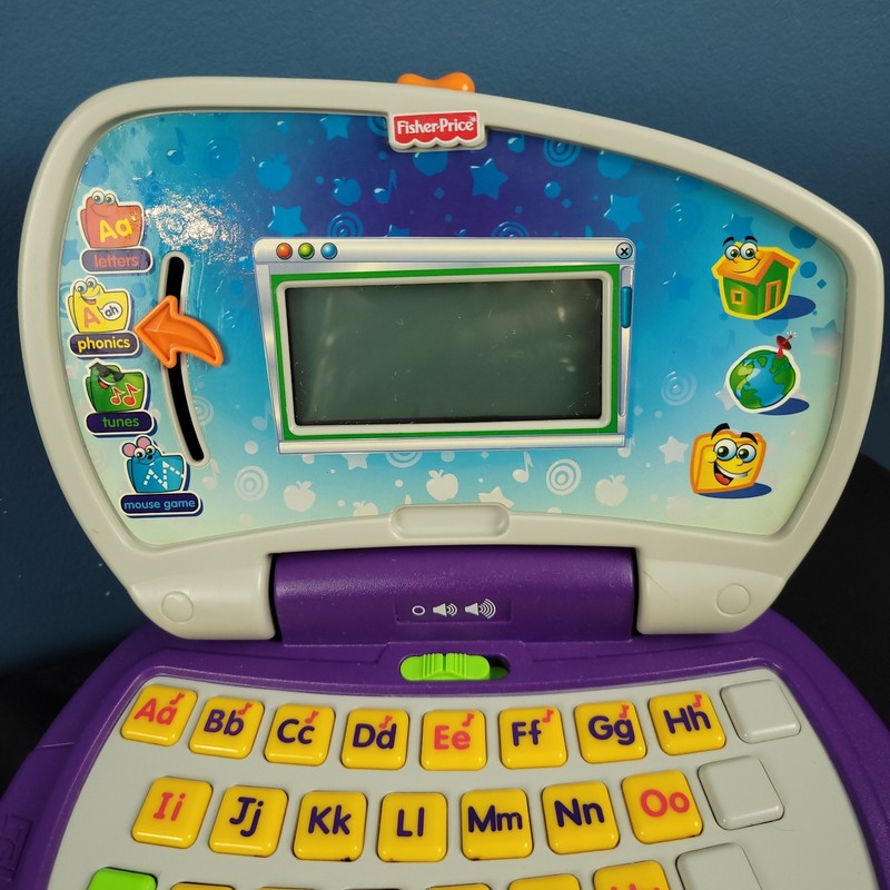 Fisher Price Fun 2 Learn laptop 2006 J6665 letters phonics tunes TESTED & WORKS gallery
