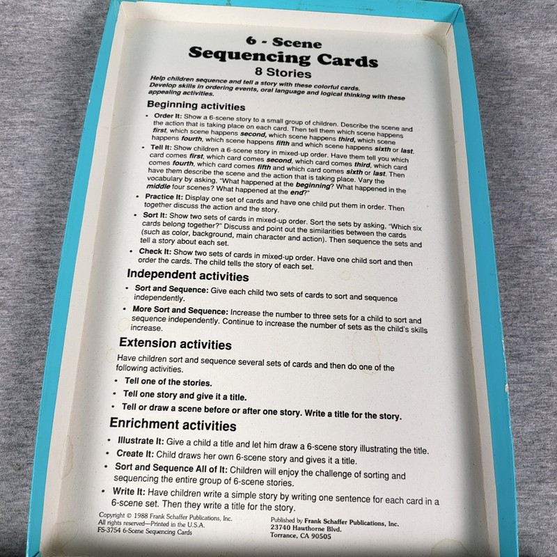 Vintage Frank Schaffer 6 Scene Sequencing Cards 8 Complete Sets 48 Cards gallery