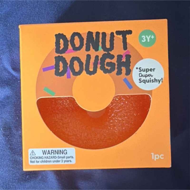Donut Dough Super Duper Squishy Squeeze Squishtoy 1pc Orange Age 4-7