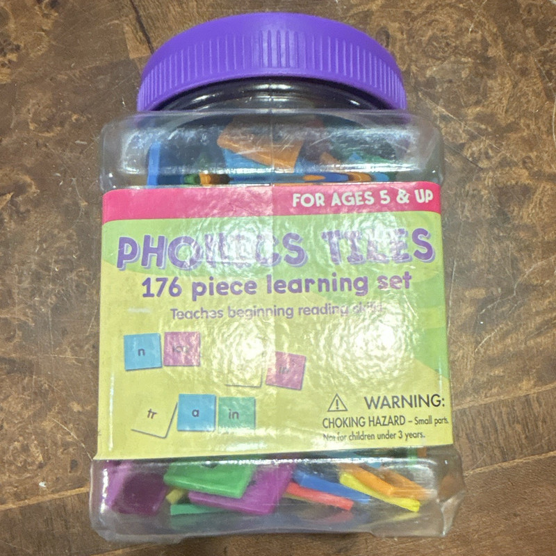 Phonics Tiles 176-Piece Learning Set for Beginning Reading Ages 5 & Up