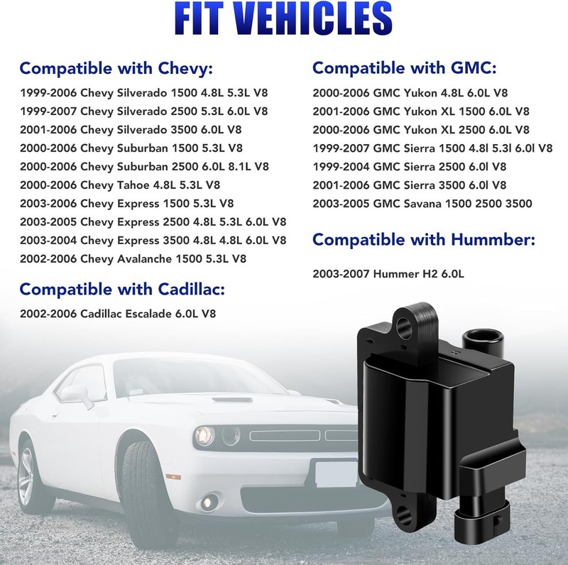 Set Of 8 Square Ignition Coils Chevy Silverado UF271 4.8 5.3 gallery