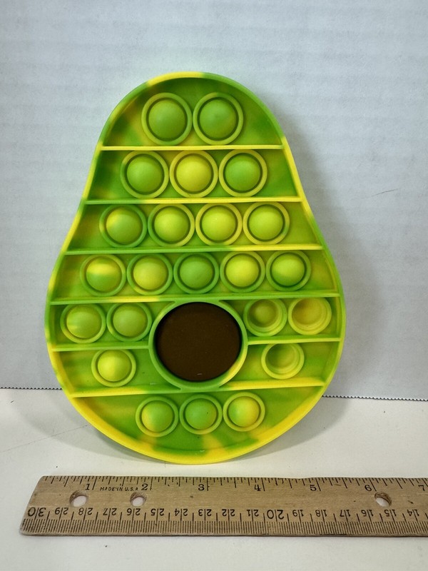 Sensory Tactile Pop It Fidget Toy 7″ Yellow/Green Avocado Toy