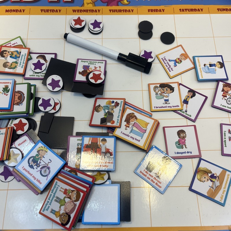 Kids Behavior Reward Chart - 63 Chores as Potty Train, & More. “Thick Magnetic” gallery