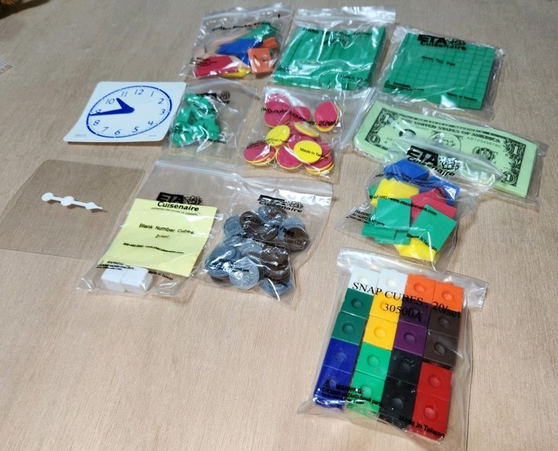 Math Manipulatives Set Grades 1-2 School Homeschool Learn