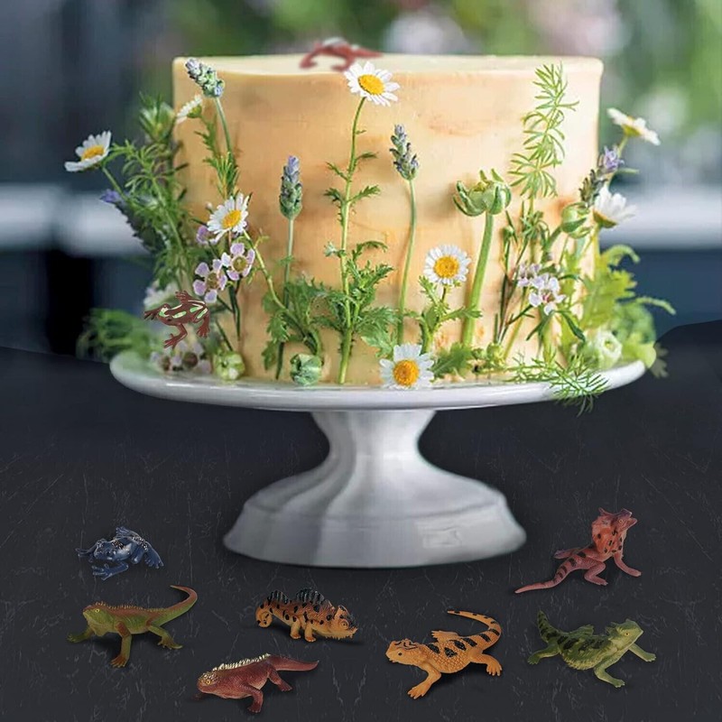 12PCS Reptile Lizard forest animal figurines Set Cold Blooded Amphibian Frog Toy gallery