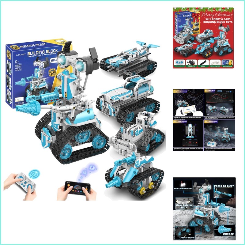 STEM Robot for Kids Ages 8-14, 5-in-1 Remote Control and APP Programmable Robot