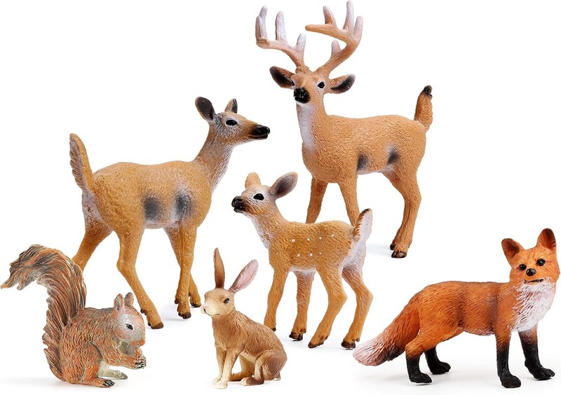 Forest Animals Figures Woodland Creatures Figurines Miniature Toys Cake Toppers