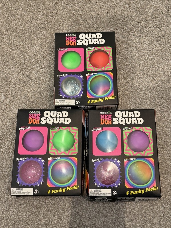 3X NeeDoh Teenie Quad Squad 4 Funky Feels – New Random Color FREE SHIPPING ✅✈️
