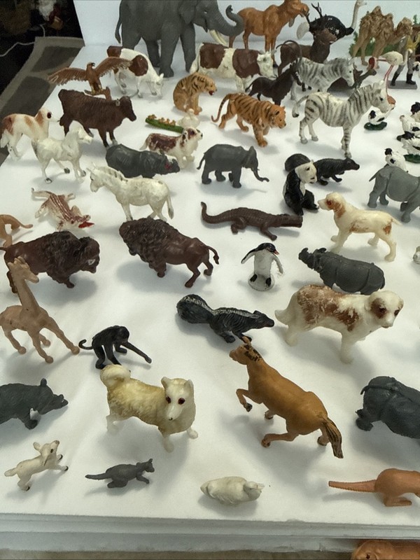 Large Vintage Plastic Animal Lot Larami Corp Britians Ltd Zoo plus gallery