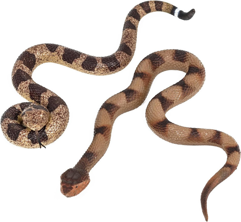 2Pcs Realistic Fake Snakes Toy Lifelike Rubber Rattlesnake Scare Birds & Squirre gallery