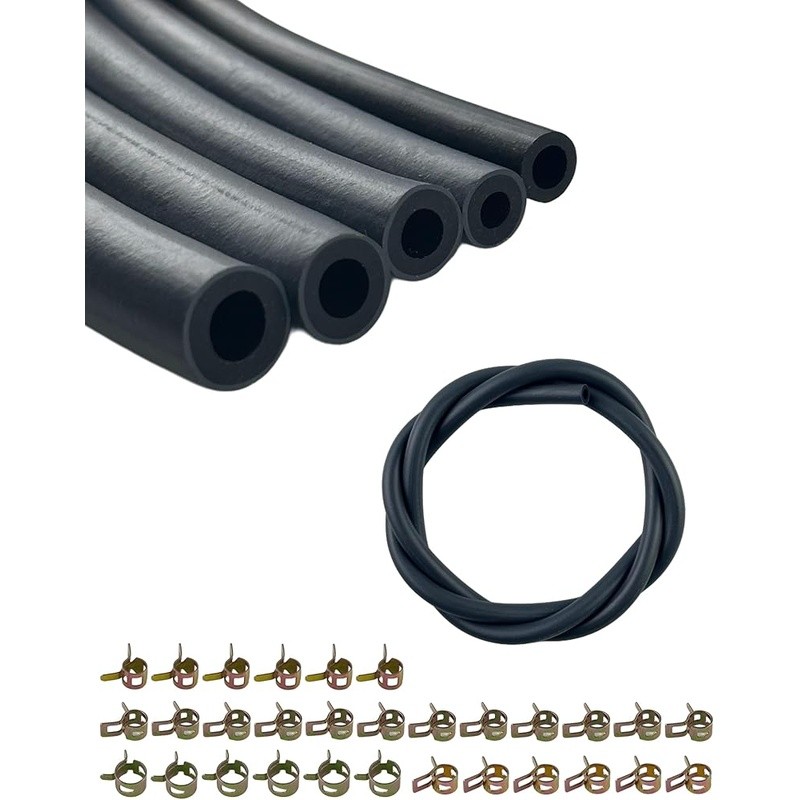Fuel Line Hose 1/8 5/32 3/16 1/5 1/4 ID W/ 30 Clips Small Engine New