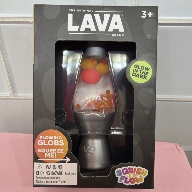 Schylling Lava Squish N Flow Squishy NeeDoh Glow In The Dark Lava Lamp NEW