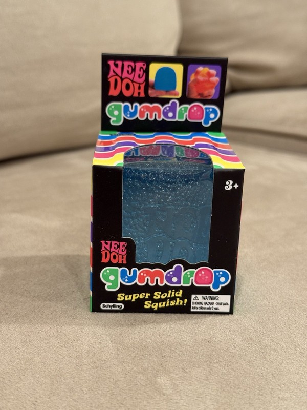 NeeDoh Gumdrop Super Solid Squish Blue Sensory Tactile Toy