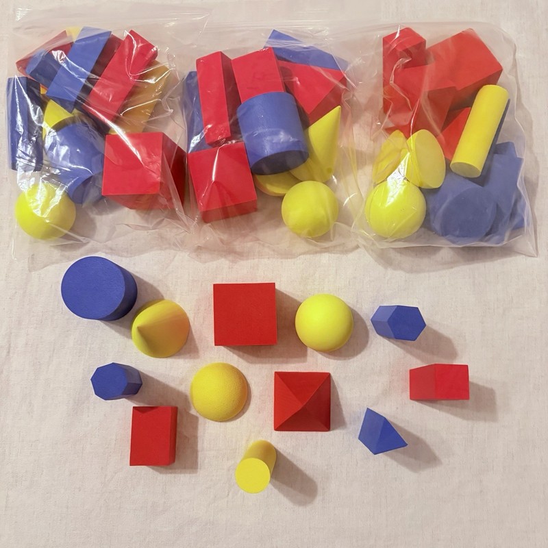 Foam Geometric Solids Blocks 3D Shapes Set of 12