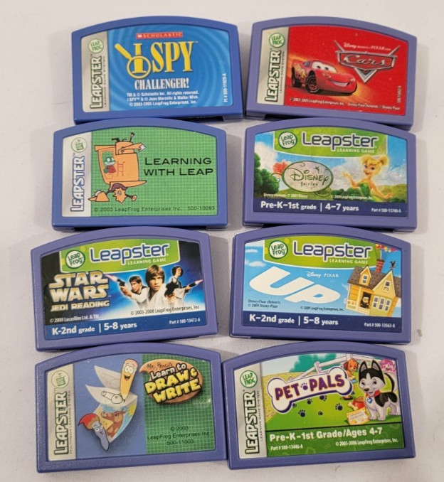 Lot of 8 Leapfrog Leapster Learning Games Cartridges Tested